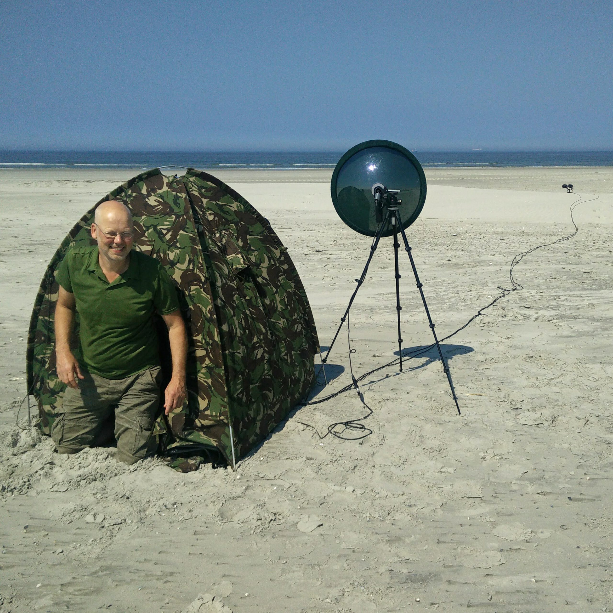 Ruissen van zandkorrels over grassprieten